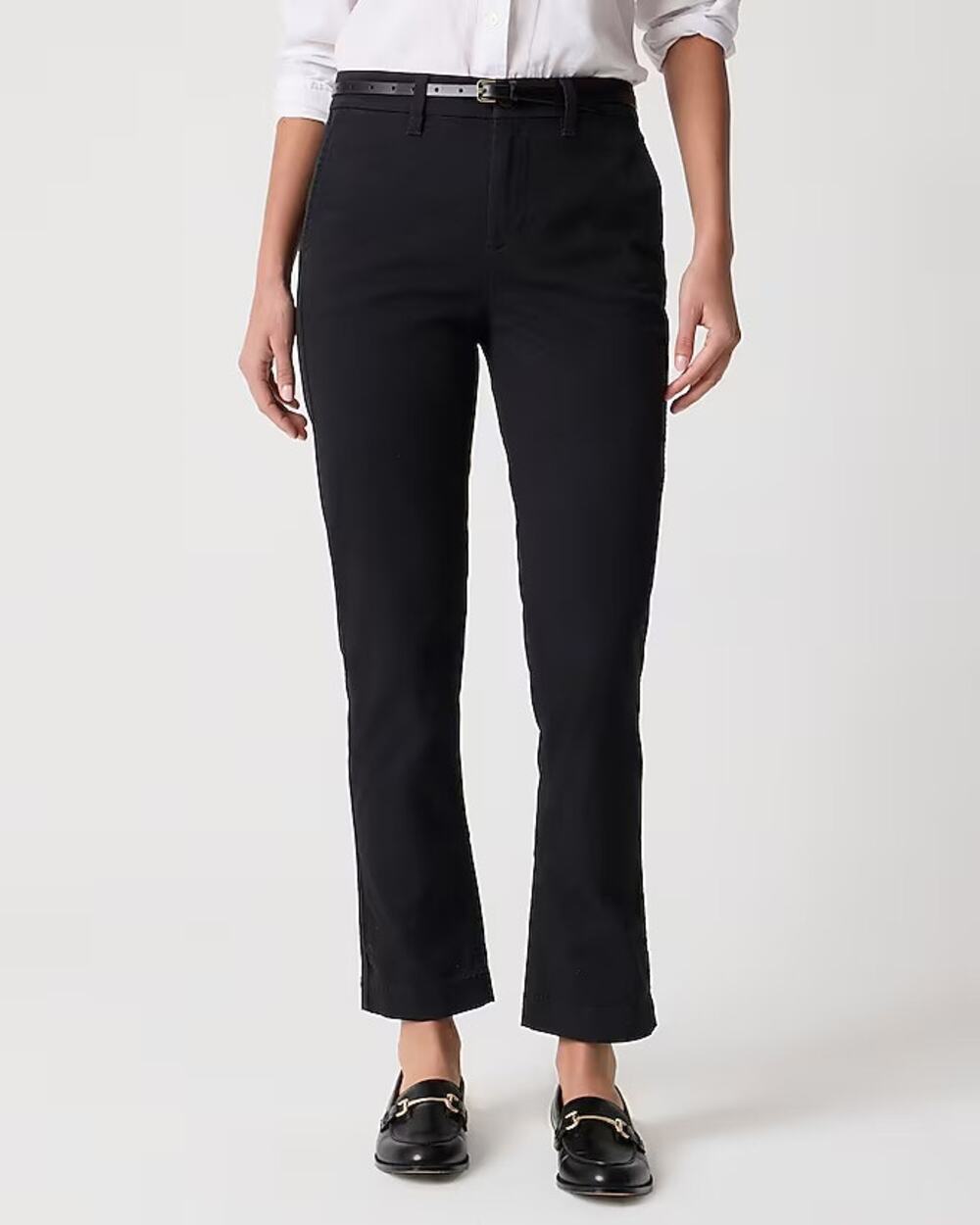 NWT J.Crew Factory Petite High-Rise Straight Girlfriend Chino Pant Black 00 P